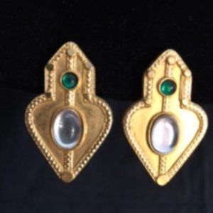 Vintage Ben-Amun 24K Gold Plated Earrings